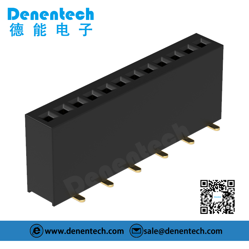 Denentech factory directly supply 1.27MM H5.7MM single row straight SMT  female header